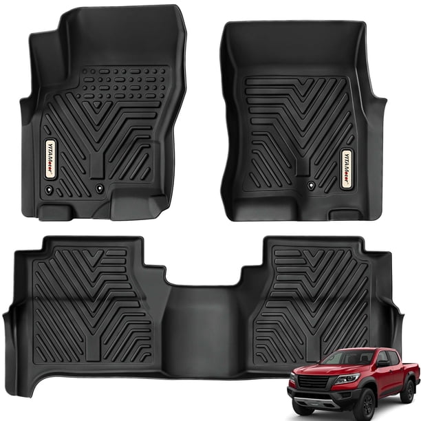 YITAMOTOR Floor Mats Compatible with 2008-2021 Nissan Frontier Crew Cab, Custom Fit Floor Liners, 1st & 2nd Row All-Weather Protection, Black