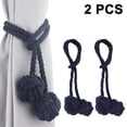 thumbnail image 1 of 2pcs Fine Hand Tied Curtain Clip Drapery Tassels Curtain Tiebacks/Tassel Window Cotton Rope Tie Ball Back Accessories, 1 of 8