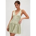thumbnail image 6 of Women's Lace for Mini Dress Slip Dress V-Neck Summer Y2k Ruffle Hem Flowy Swing Boho Short Dresses Green XXL, 6 of 8