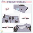 thumbnail image 4 of Black Cat Footprint Pattern Cotton Pajamas 2 Piece Set Sleepwear Soft and Comfortable Homewear Nightwear, 4 of 7