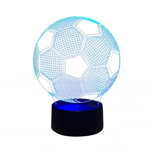 Lámpara de noche visual de fútbol 3D con USB LED táctil y forma de balón de fútbol, regalo