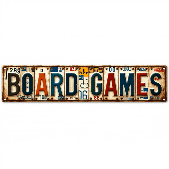 Board Games Room Tin Signs 16*4 Inches "Board Games" Game Room, Bedroom, Patio Decor Funny Room Decor, Mens Wall Decor, Outdoor Sign