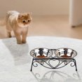 thumbnail image 3 of Pet Supplies Stainless Steel Double Feeding Bowl with Elevated Stand for Cats and Small Dogs Feeding Station, 3 of 8