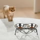 thumbnail image 4 of Comederos para gatos Comedero doble de acero inoxidable con soporte elevado Comedero para gatos y perros pequeños, 4 of 8