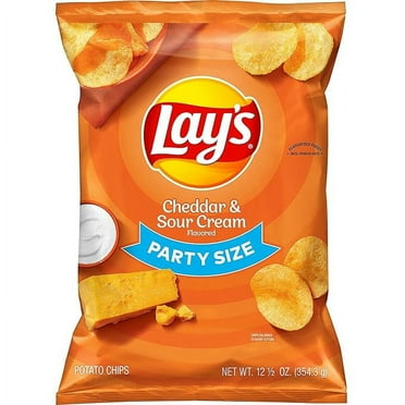 Lay's Potato Chips, Cheddar and Sour Cream Snacks, Party Size, 12.5oz Bag