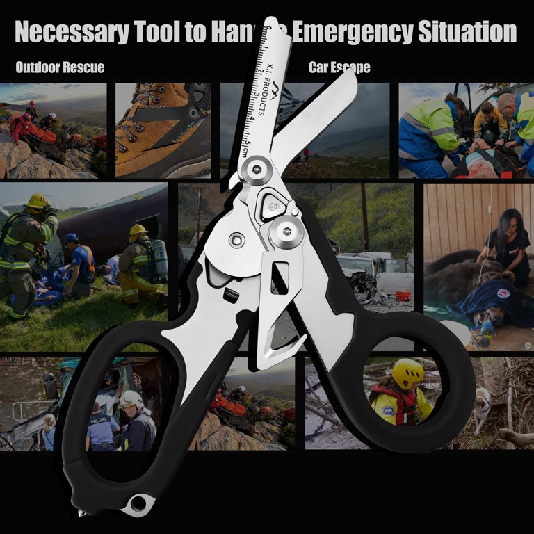 X.I. Products 6 in 1 Multifunctional Trauma Shears, Foldable