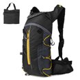 thumbnail image 4 of Yellow Foldable Ripstop Nylon Outdoor Hydration Backpack with 2L Water Bladder - Lightweight, Tear-Resistant, Breathable Mesh Back & Shoulder Straps, Reflective Elements, Zippered Pockets for, 4 of 6