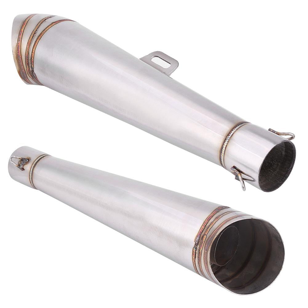 qiilu Motorcycle Silencer Exhaust Tailpipe Tail Pipe Tip Universal Stainless Steel