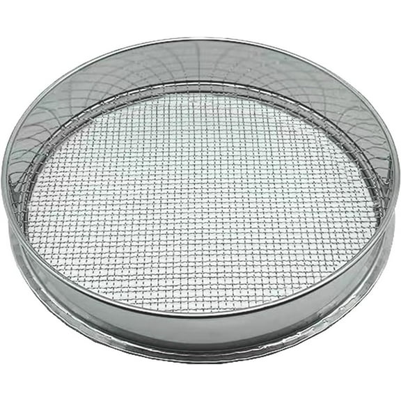 1 Pc 8 Mesh Stainless Steel Screen,Mung Bean Hand-Held Screen Mesh,Honey Strainer for Stainless Steel Sieve,Soil Sifter for Gardens (Silver)