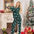thumbnail image 4 of Women's Christmas Pajamas Long Sleeve Sleepwear Casual Button Down Loungewear Soft Pjs Set, 4 of 7