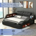 thumbnail image 5 of Queen Size Multifunctional Bed Frame, Upholstered Storage Platform with Right-Side Massage Recliner, Music Speaker, USB Charging Station, 5 of 7