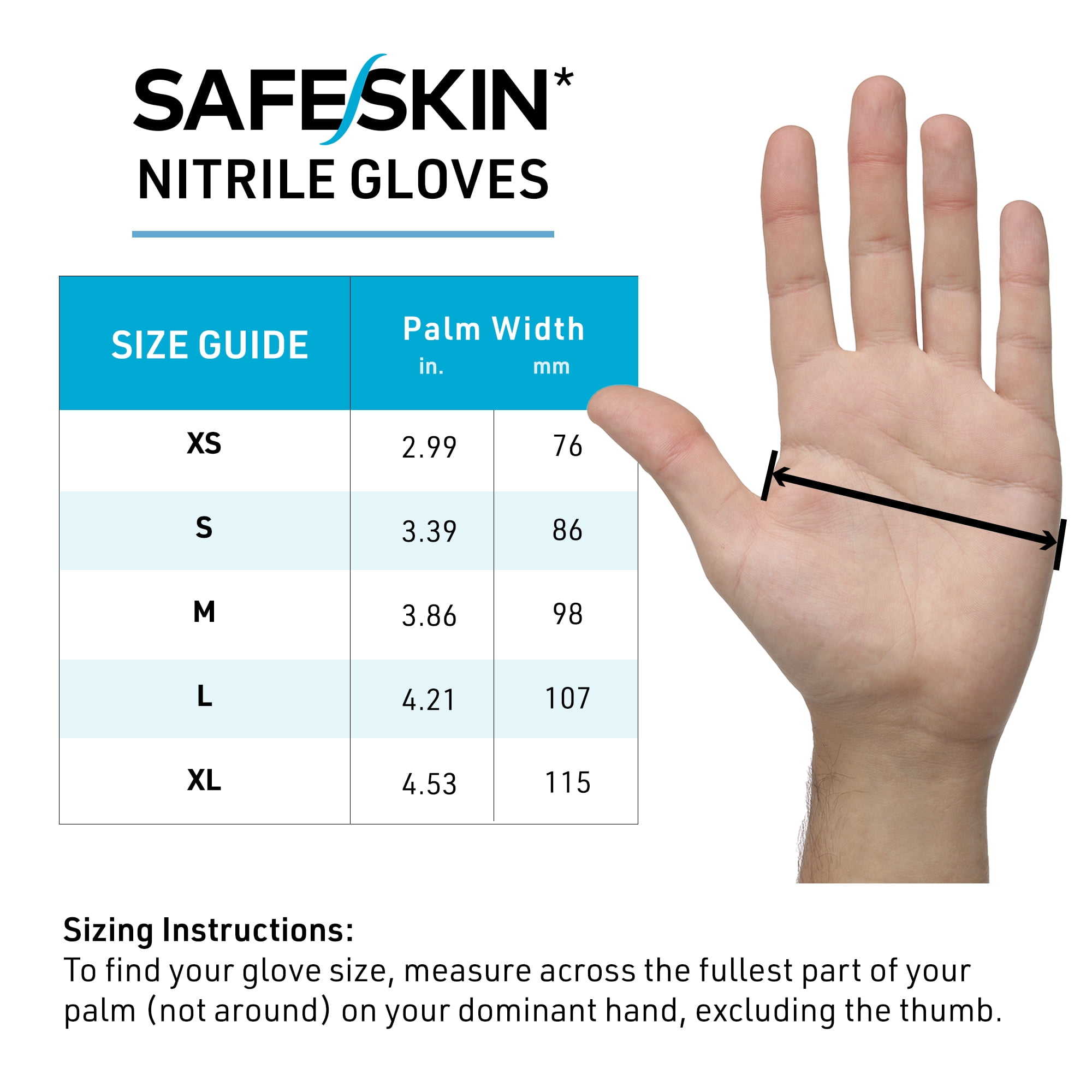 SAFESKIN Nitrile Exam Gloves - Disposable Powder Free Nitrile Gloves for Medical, Dental, Cleaning, Cooking, Food Prep - 3.5 mil, Case of 2000, Size Large