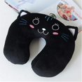 thumbnail image 4 of Almohada de viaje para el cuello, almohada en forma de U, almohada de viaje cómoda y cálida para animales, para aviones, coches y trenes (negro), 4 of 5