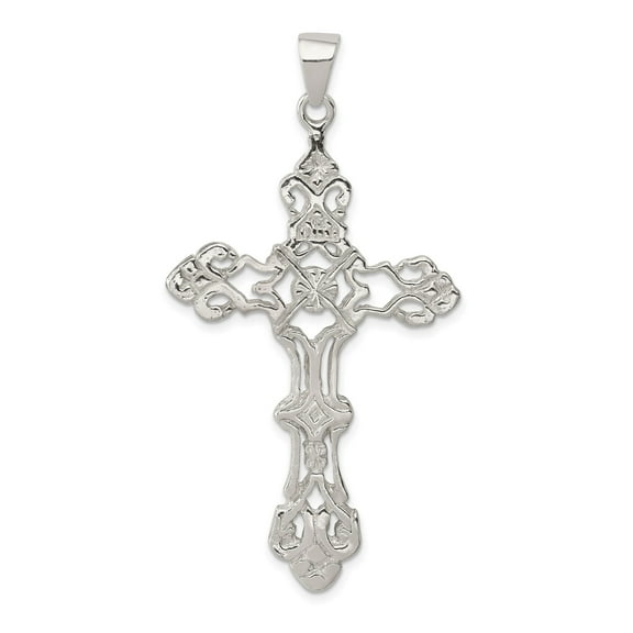 925 Sterling Silver Cross Pendant Necklace for Men and Women with Filigree Cathedral Design Symbolizing Faith and Strength in Religious Jewelry for Everyday or Formal Wear