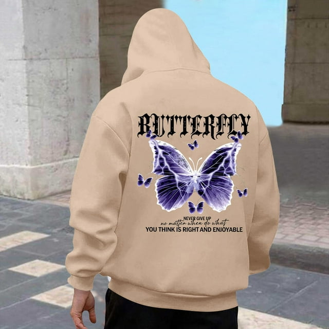 WILLBEST Sudadera con Capucha para Hombre, Otoño e Invierno, con Estampado, Informal, Holgada, para Uso Diario y En La Calle Chica