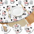 thumbnail image 4 of White Cow Moo Milk Pattern Round Fitted Tablecloth with Elastic Edge,Dining Table Cover Waterproof,Outdoor Round Tablecloth for Camping,Dining,Indoor and Outdoor, 4 of 7