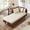 Brown&Beige, variant on Aukfa 65" Storage Chaise Lounge Indoor Leather Sofa for Living Room Bedroom, Wooden Legs, 2 Pillows, Blue & Beige