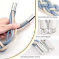 thumbnail image 2 of 2 Pack Strong Magnetic Curtain Tiebacks Upgrade Nordic Simple Style Drape Tie Backs Double Color Weave Rope Knot Decorative Curtain Holdbacks for Home & Office Window Drapery, 2 of 7