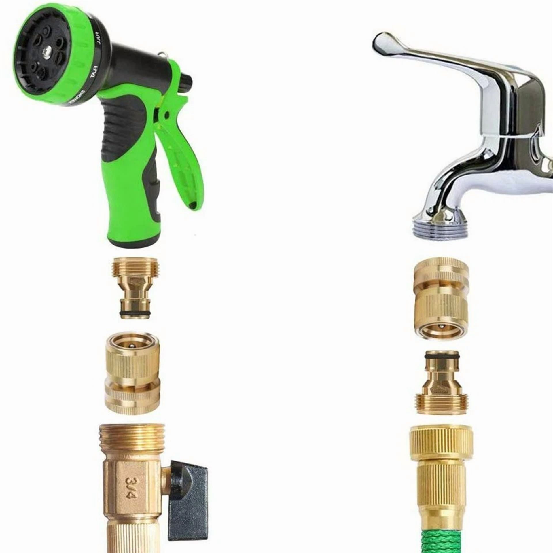 PURELY- 3/4"Garden Hose Quick Connect No-Leak Water Hose Connector Fit Brass Female Male