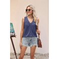 thumbnail image 3 of Dycnvjo Women'S Casual Sleeveless Tank Top Navy Blue XL, 3 of 8