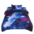thumbnail image 1 of Star Sky Moon Night Duvet Cover Blue Sky pattern Single Size 3pcs, 1 of 8