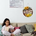 thumbnail image 3 of 1PC Listing Autumn Welcome Listing Listing Decoration In Front Of The Door Rural Wooden Welcome Doorplate Sunflower Decoration Doorplate Door Decoration Autumn Butterfly Doorplate Brown, 3 of 8