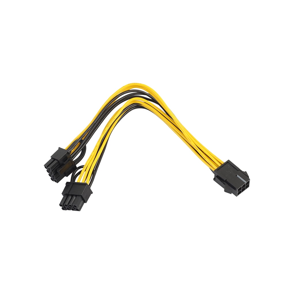 Video 6Pin to Dual 8Pin PSU Power Supply Cable Cord Patch Connector Wire Splitter Video Card for