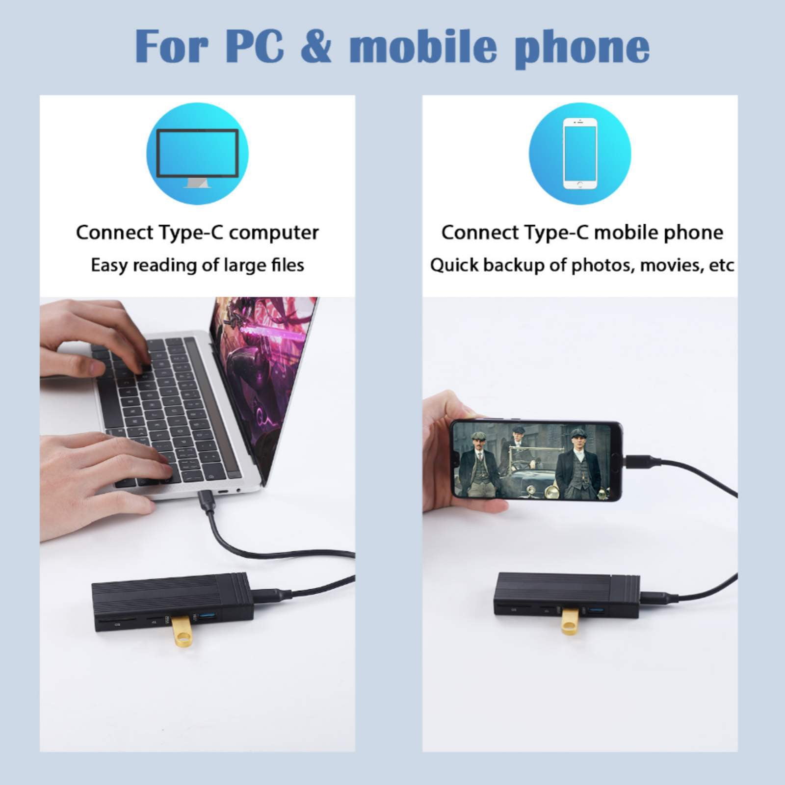 ARCADORA Dual-Function M.2 NVMe SSD Enclosure & USB Hub for Efficient Data Storage and Device Connection