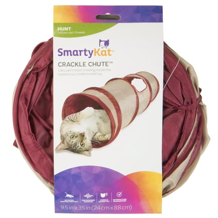 SmartyKat Crackle Chute Collapsible Tunnel Cat Toy with Crinkle Sound & Peek-A-Boo Window
