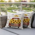 thumbnail image 4 of Farm Sunflowers Pillow Covers 2 Pack Summer Floral USA Red Truck Wood Grain Vintage Pillowcase Waterproof Outdoor Throw Pillow Cover for Patio Garden Square Cushion 24”x24”, 4 of 9