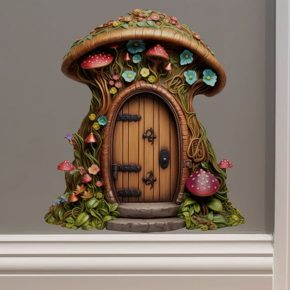 Mushroom Top Fairy Door - Fairy Door 3D Wall Sticker