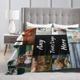 thumbnail image 5 of Custom Blanket with Photos Text, Customized Blankets with Photos Collage Customized Blankets for Family Birthday Wedding Gift, Personalized Bed Throw Blanket for Adult Child Black, 60" x 50", 5 of 6