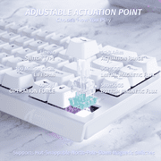 ATTACK SHARK X68 HE 60% Wired Mechanical Gaming Keyboard, Rapid Trigger, Adjustable Actuation, Hall Effect Magnetic Switches, 8KHz Polling Rate, RGB Backlit, PC/Mac Compatible, White