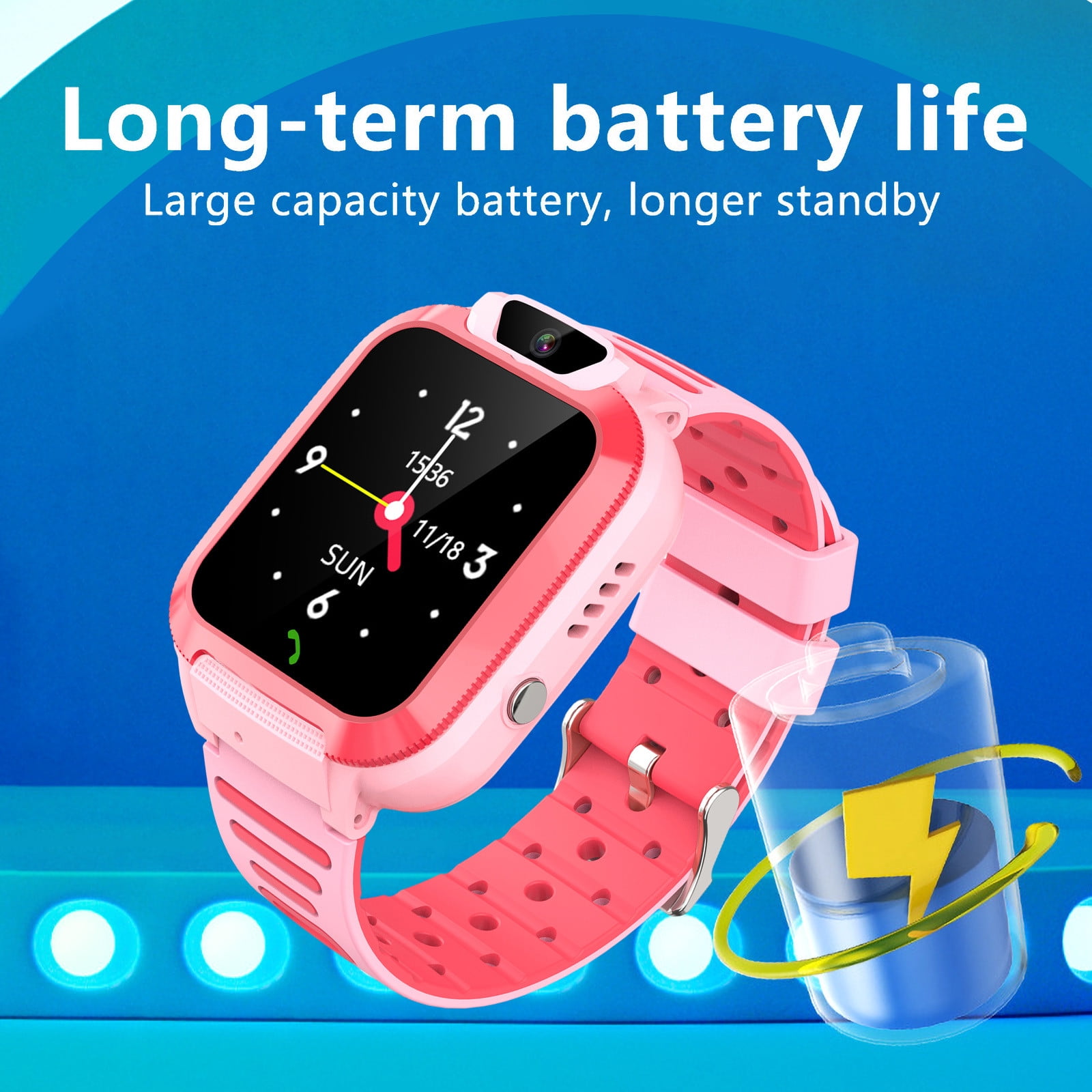 Byujiro Children's Smart Watch Intelligent Watch with High-definition Touchscreen and Camera for Video Calls 4G Student Card Pluggable Phone Watch Accurate Positioning for Boys Girls
