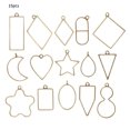 thumbnail image 3 of Inteprter 15 Uds marco de prensa colgante forma de estrella geométrica collar con bisel trasero abierto accesorio de joyería DIY Artesanía bronce Inteprter HA000861-05B, 3 of 6