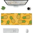 thumbnail image 3 of Large Pineapple Mouse Pad 31.5x12 Inch Cute Tropical Fruit Cartoon Pattern Line Outline Backdrop Yellow Green Polyester Rubber Decorative AntiSlip Home Desk Company Office Desktop Mousepad, 3 of 6