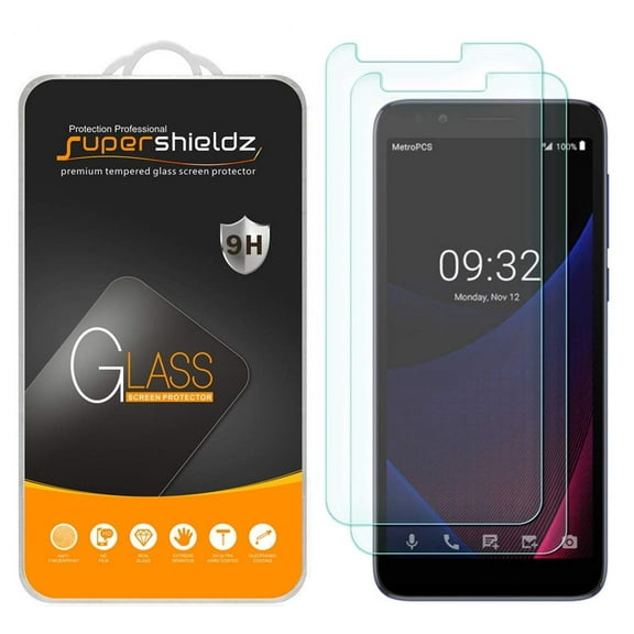 [2-Pack] Supershieldz for Alcatel 1X Evolve Tempered Glass Screen Protector, Anti-Scratch, Anti-Fingerprint, Bubble Free