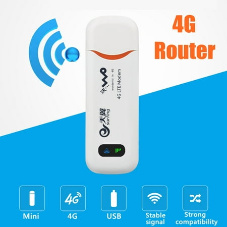 4G LTE Mobile WiFi Router Hotspot Wireless USB Dongle Mobile Broadband Modem SIM Card For Car Home Mobile Travel (Best Mobile Broadband Router)