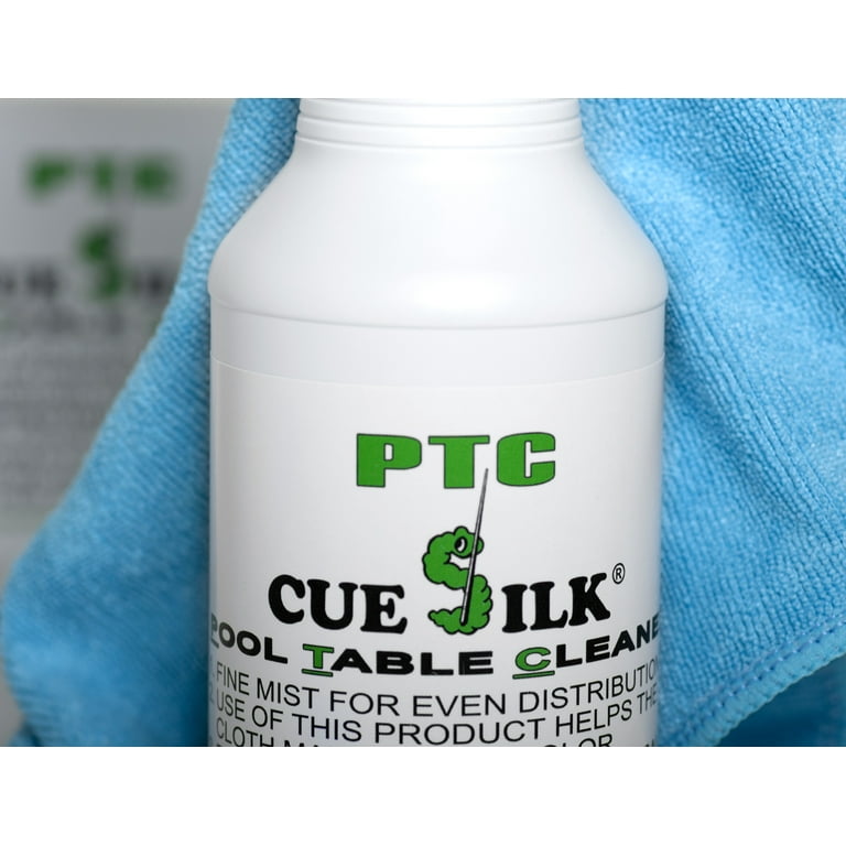 Cue Silk PTC Pool Table Cleaner 16 oz Bottle Bundle with Microfiber Cloth