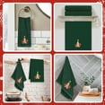 thumbnail image 7 of Ikfashoni 2 pack Green Christmas Hand Towel, Embroidered Christmas Tree Red Scroll Cotton Towels, 7 of 7