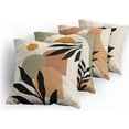 thumbnail image 5 of Minimal Throw Pillow Cushion Case Pack of 4, Modern Style Leaf Branch and Geometric Abstract Details Contemporary, Modern Accent Double-Sided Digital Printing, 20", Ecru Sage Green Apricot, 5 of 6