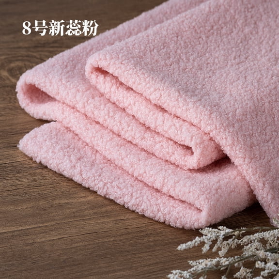 Namzi Teddy Fleece Fabric,39*63 Inch Coarse Knitted Plush Fabric for DIY Sewing Projects,Costume,Throw Pillow Covers,Home Decoration,Pink A