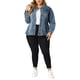 thumbnail image 2 of Plus Size Denim Jackets for Women Classic Washed Front Jean Jacket Blue 2X, 2 of 6