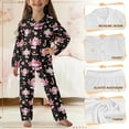 thumbnail image 6 of Yuyamidu Xmas Axolotl Button Down Pjs for Kids Set 2 Pieces Christmas Pajama Tops with Long Sweatpants for Boys Girls 5-6 Home Wear Lounge Wear Fall Long Sleeve Sleepwear, 6 of 7