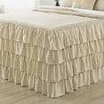 thumbnail image 4 of JML 3 Piece Ruffle Skirt Bedspread Set,Soft 30" Drop Coverlet Set,King,Camel, 4 of 6