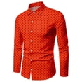 thumbnail image 1 of Camisa de moda para hombre, con lunares, costura a cuadros, botones de moda, camisa informal de calle para exteriores con solapa para hombre, talla grande, 1 of 6