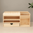 thumbnail image 4 of Multi-Compartment Storage Wooden Box is Suitable for Mobile Phone and Desktop Sundries Sorting and Storage Tools., 4 of 8