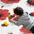 thumbnail image 6 of CURLYOOT Red Ladybugs Rug for Living Room Bedroom, 4x6 Ft Washable Area Rug, Non Slip Rugs for Entryway, Floral Ladybugs Large Carpet for Indoor Dining Room, 6 of 8