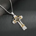 thumbnail image 5 of Crucifix Jesus Christ Cross Pendant Necklace for Men Twist Chains 14K White Gold Necklaces Christian Male Jewelry Gift, 5 of 8