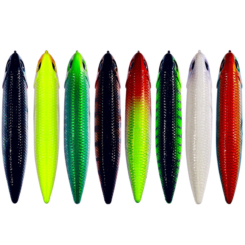 HENGJIA Fishing Lures, 8pcs Fishing Saltwater Popper Lures Topwater Fishing Lures Pencil Lures Sinking Hard Bait Pencil Popper Lure Fishing Lures Bass